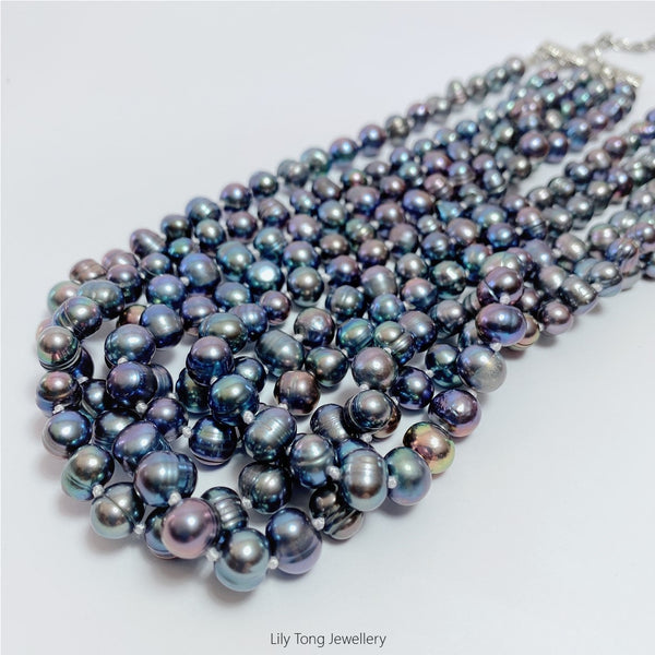 Multi-Strand Freshwater Pearl Necklace - 5-Strand